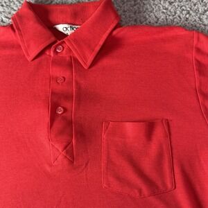 Vintage Action Men's Red Short Sleeve‎ Polo Shirt With Pocket Size Large
